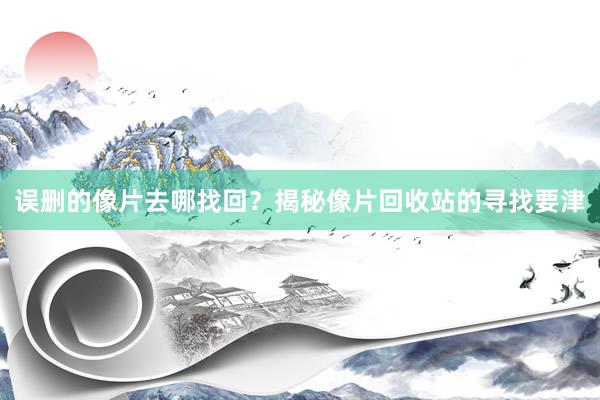 误删的像片去哪找回？揭秘像片回收站的寻找要津