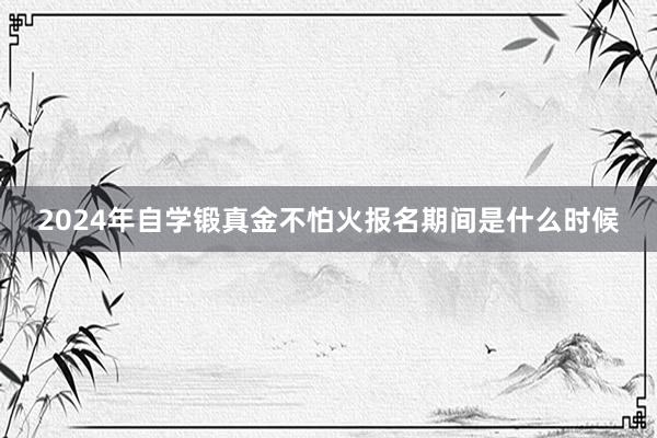 2024年自学锻真金不怕火报名期间是什么时候